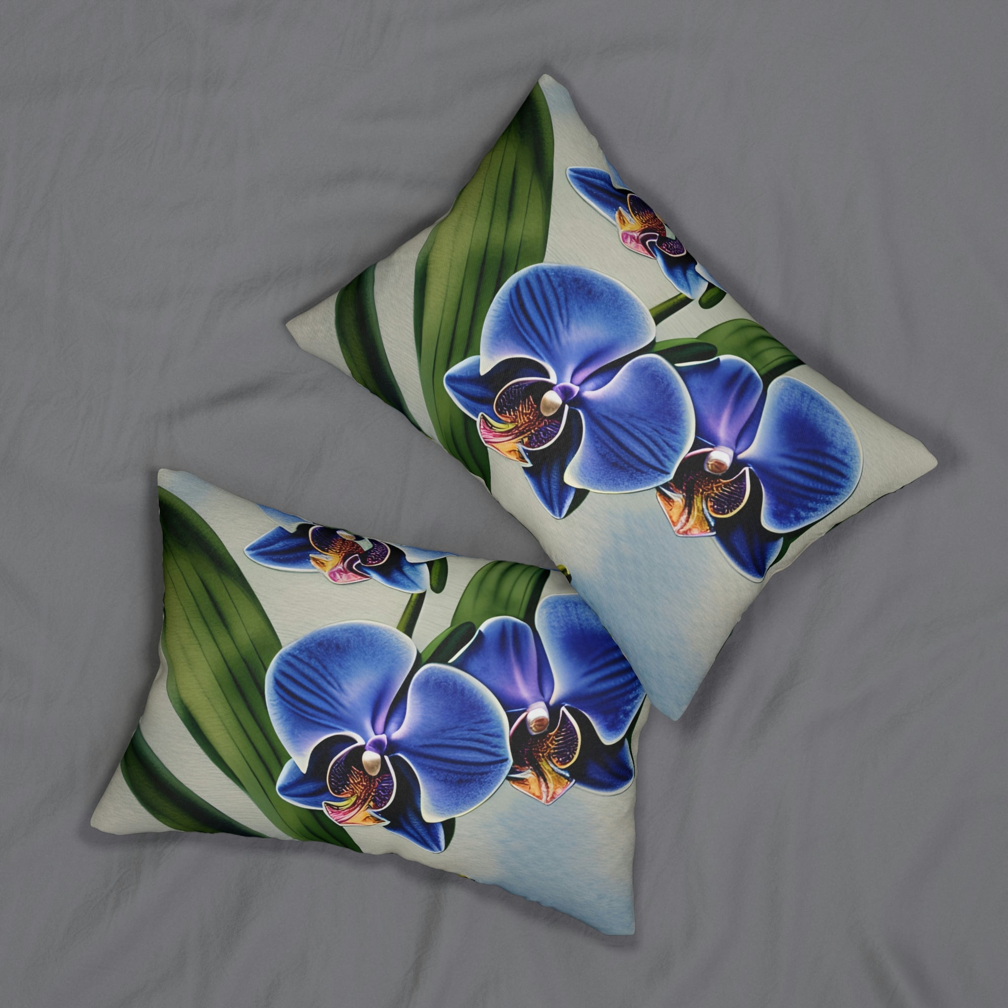 Tropical Lumbar Pillow | Blue Orchid