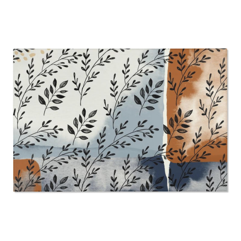 Floral Area Rug | Navy Rust Hygge