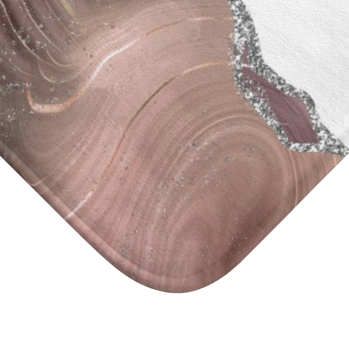 Marble Agate Print Bath Mat | Beige Mauve White