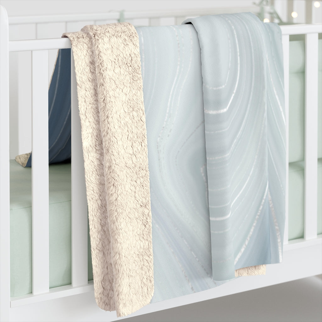 sky baby blue, dusty smoky navy, pastel blue blanket