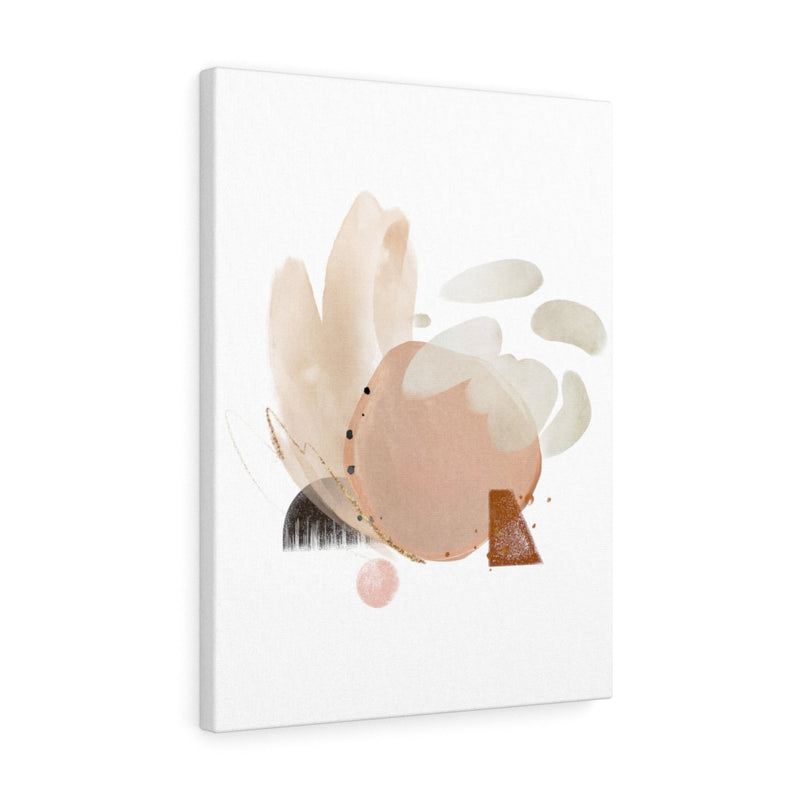 Abstract Canvas Art | White Beige Blush Pink