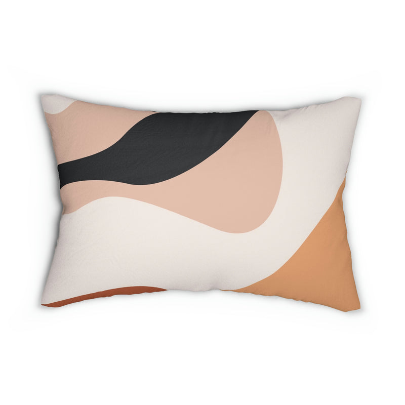 Abstract Lumbar Pillow | Beige Black