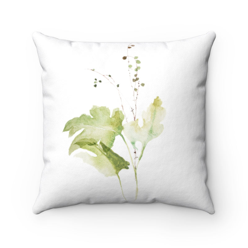Boho Pillow Cover | Green Yellow Leaves