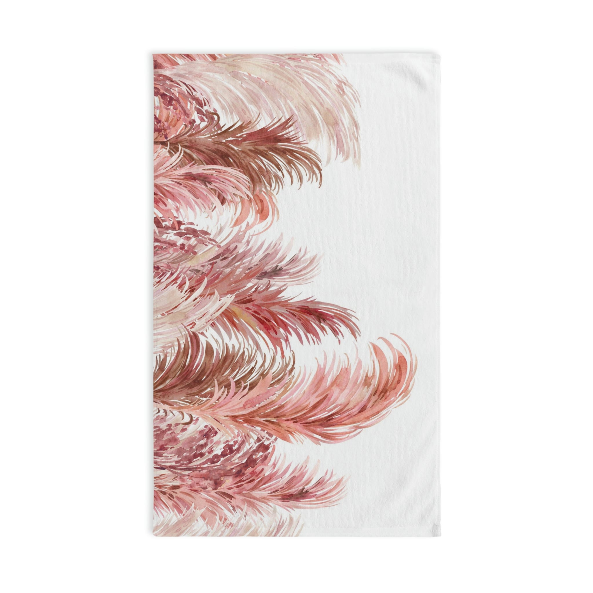 Floral Kitchen, Bath Hand Towel | Pink Beige White Pampas