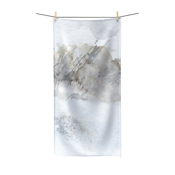 Abstract Bath Towel | Beige Gray Ombre