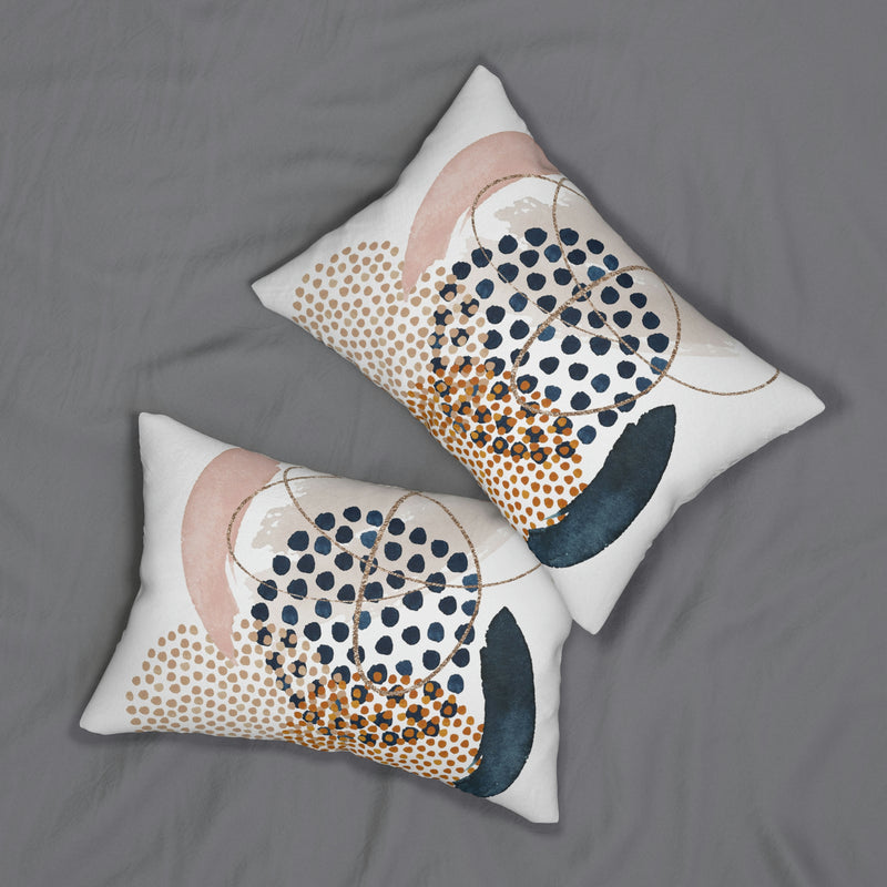 Abstract Lumbar Pillow | Navy Blue Rust
