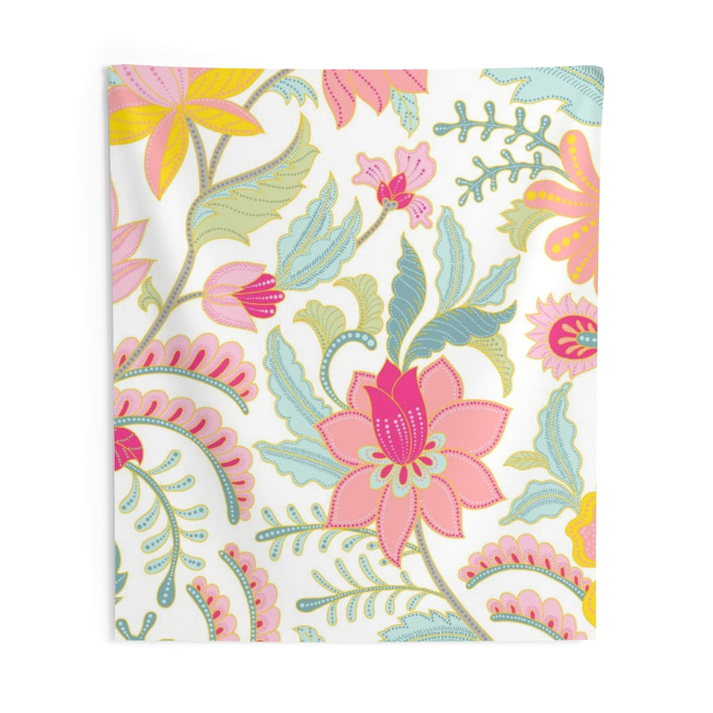 Floral Tapestry | White Pink Yellow Green