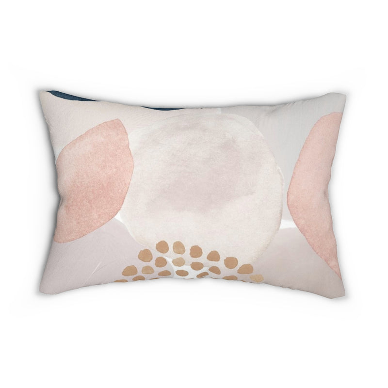 Abstract Boho Lumbar Pillow | Cream Beige Blush Pink