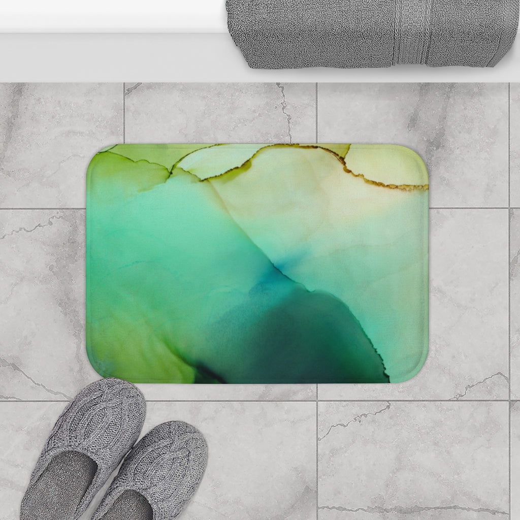 Green Ombre Boho Bath Mat