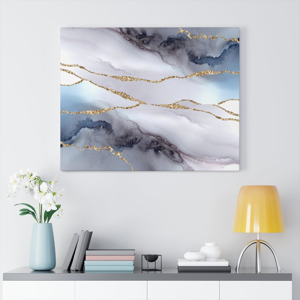 Gold Marble Canvas Watercolor Wall Art