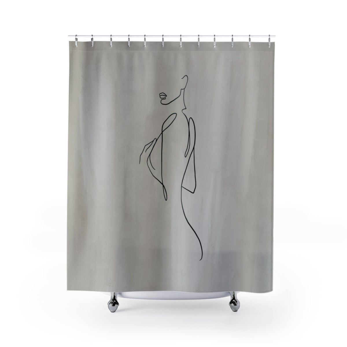 modern boho fabric shower curtain