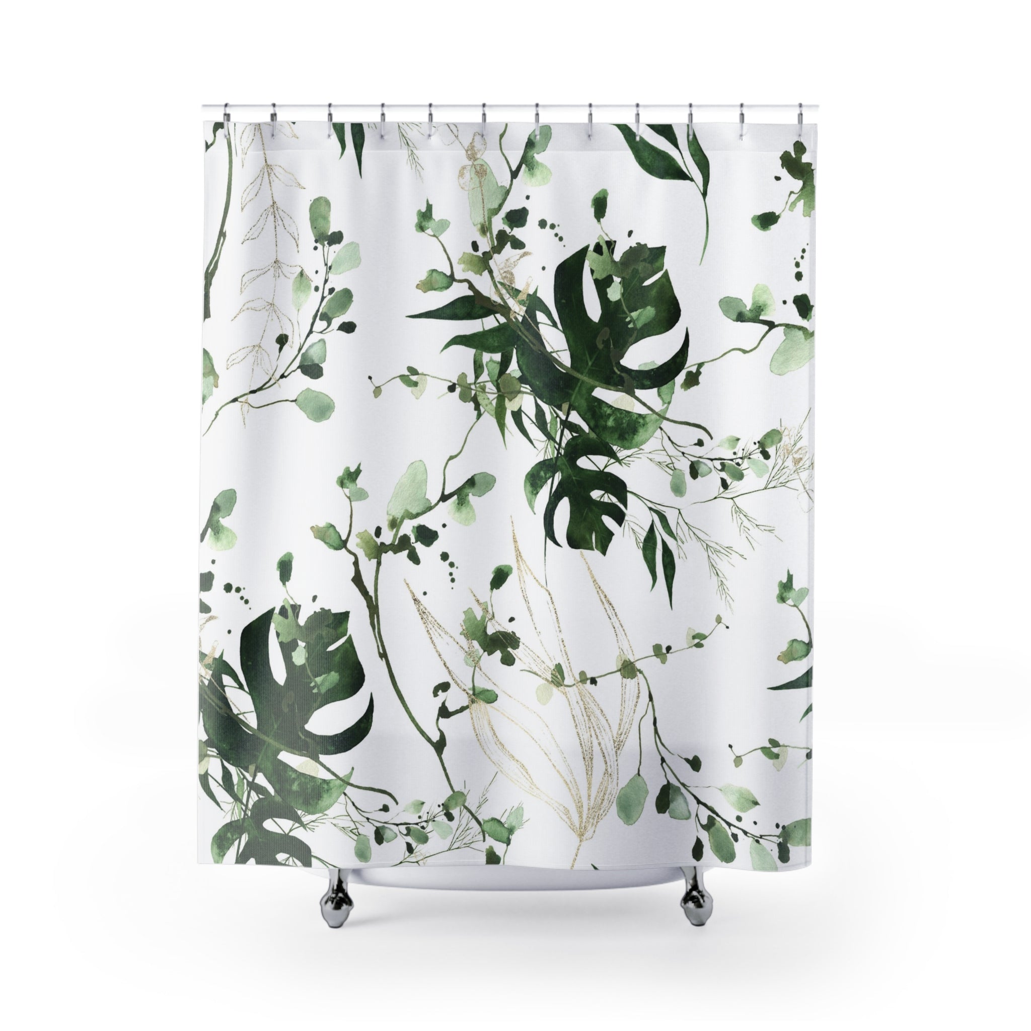 modern boho fabric shower curtain