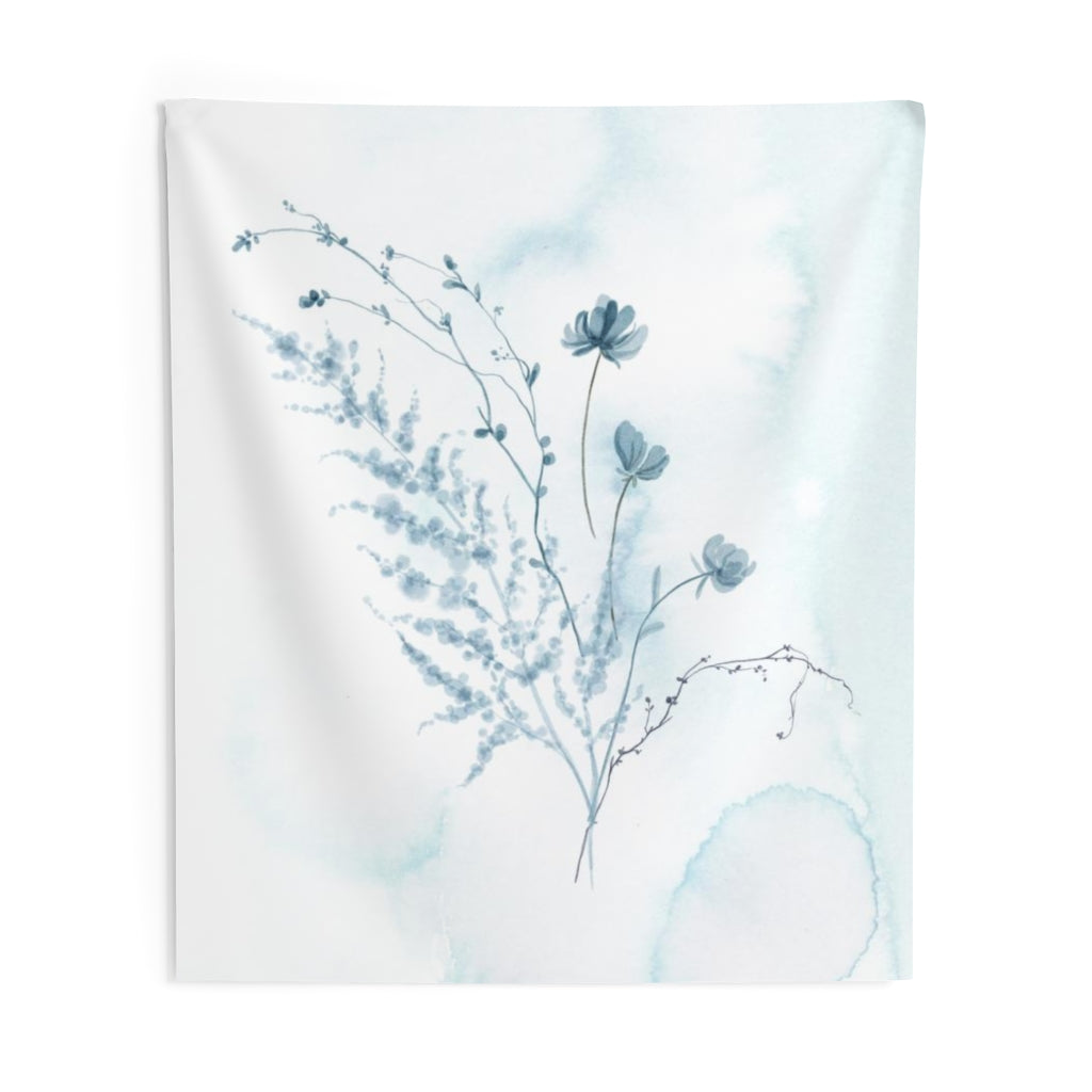 Floral Tapestry | White Pastel Blue