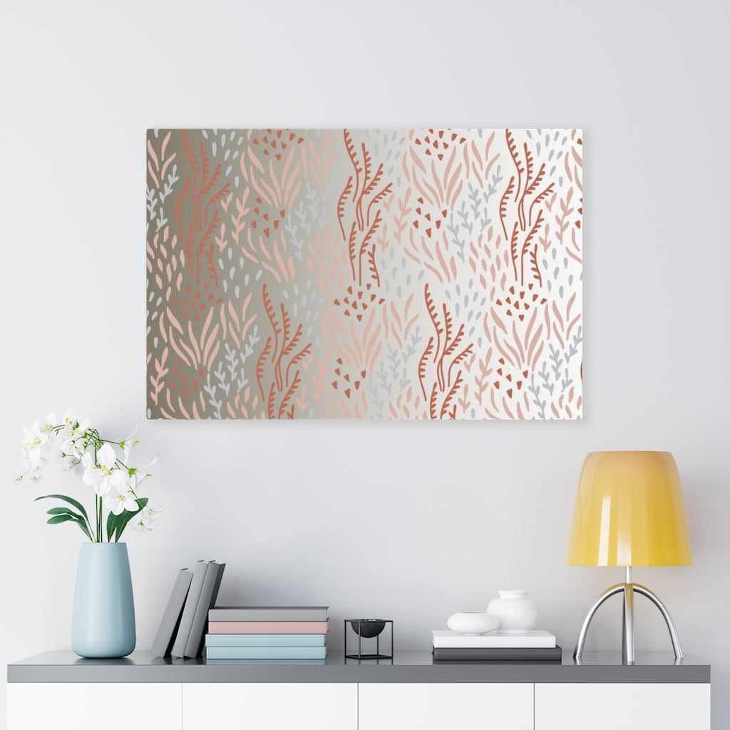 FLORAL CANVAS ART | Beige White Ombre