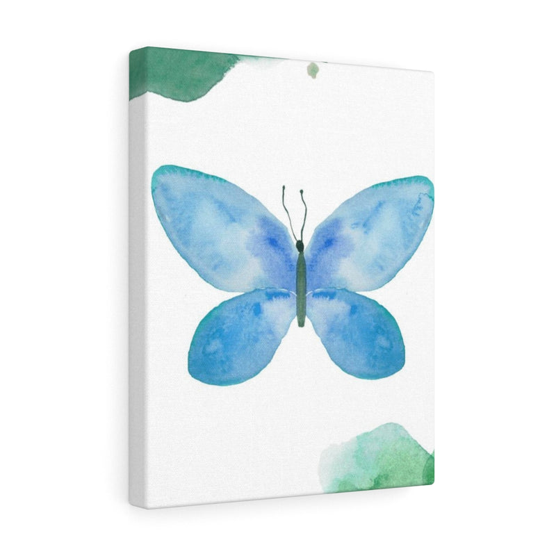 WHIMSICAL WALL CANVAS ART | White Green Blue Butterfly
