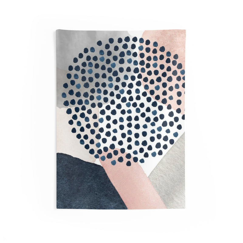 Abstract Tapestry | Blush Pink Navy Blue White