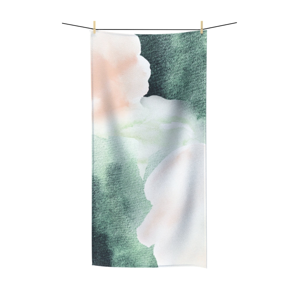 Abstract Bath Towel | Green Pink Ombre