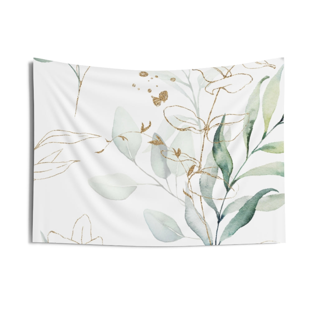 Floral Tapestry, White Green Eucalyptus