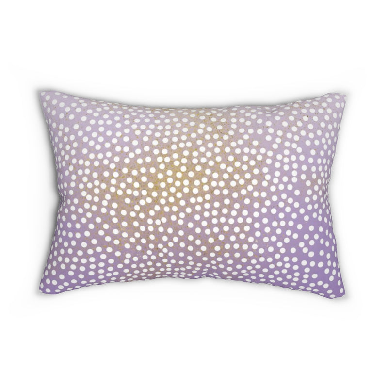 Abstract Boho Lumbar Pillow | Purple Yellow White