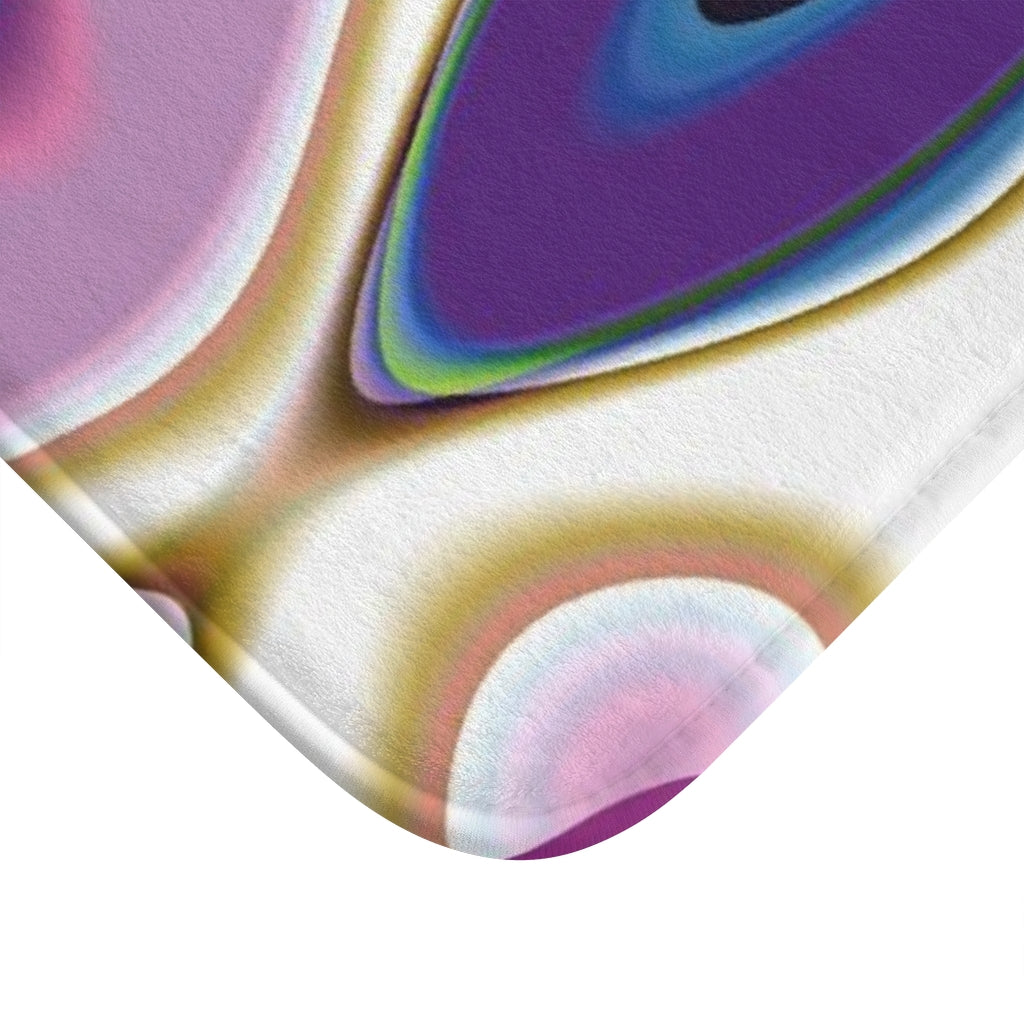 Abstract Bath Mat | Blue Purple Green