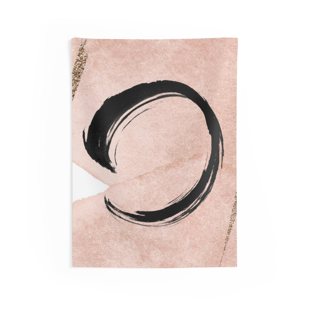 Abstract Tapestry | Black Blush Pink White