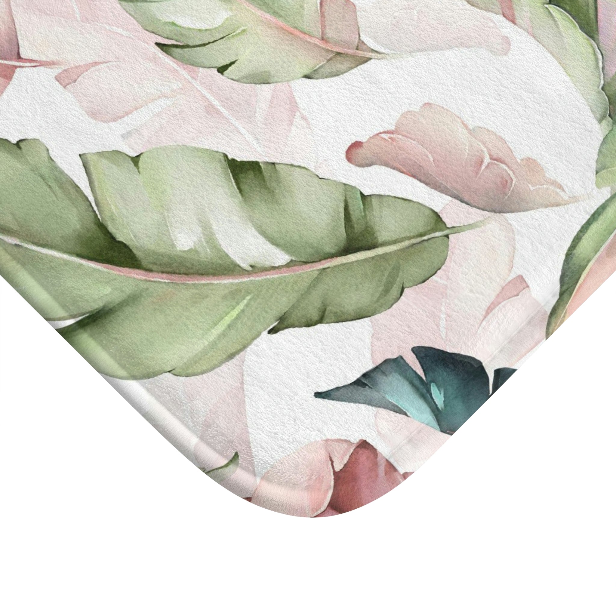 Floral Bath Mat | Sage Green Pink