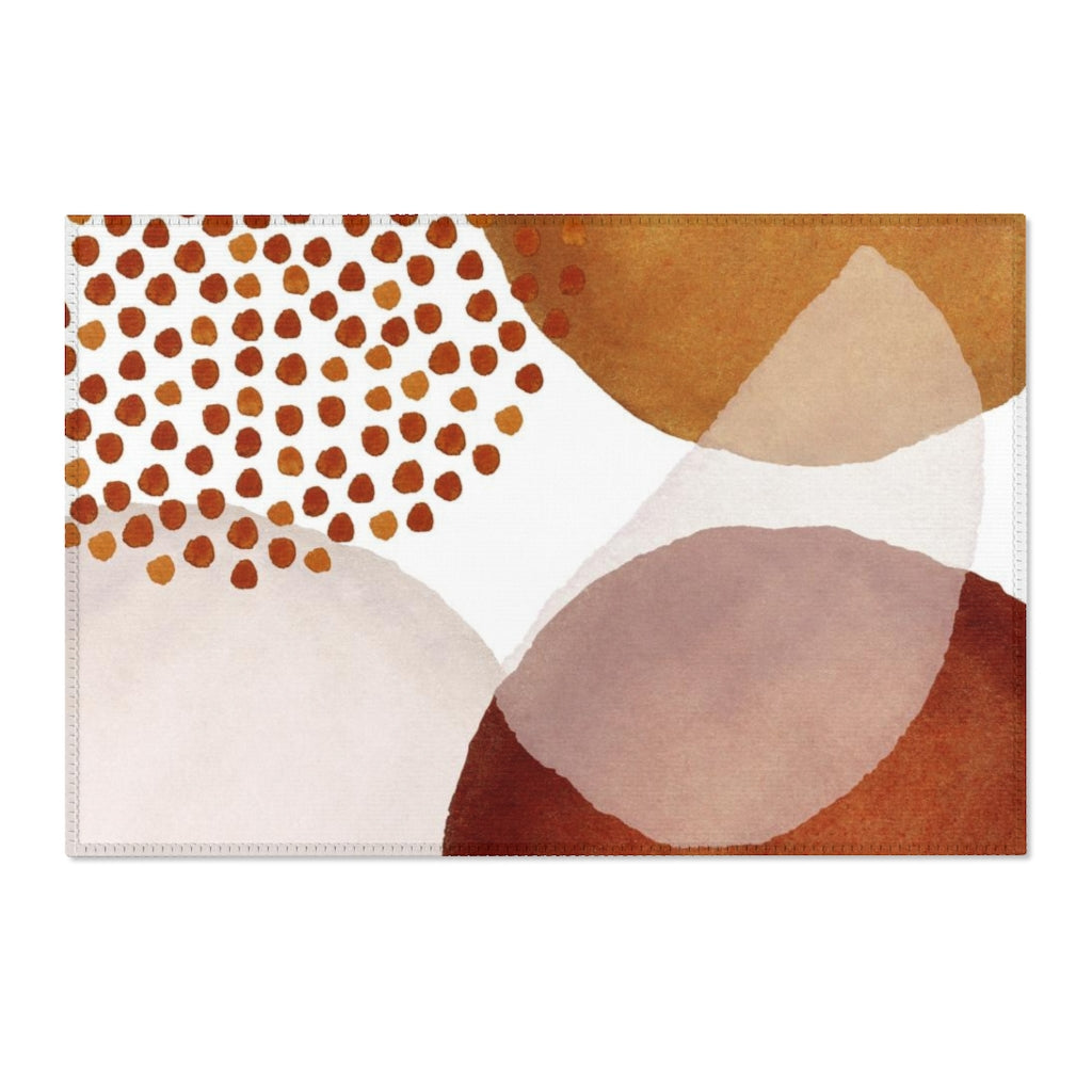 Abstract Area Rug |  Rust Cream Burnt Orange