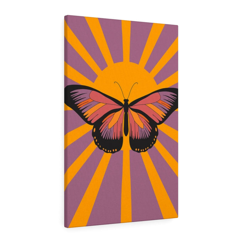 RETRO WALL CANVAS ART | Orange Purple Butterfly