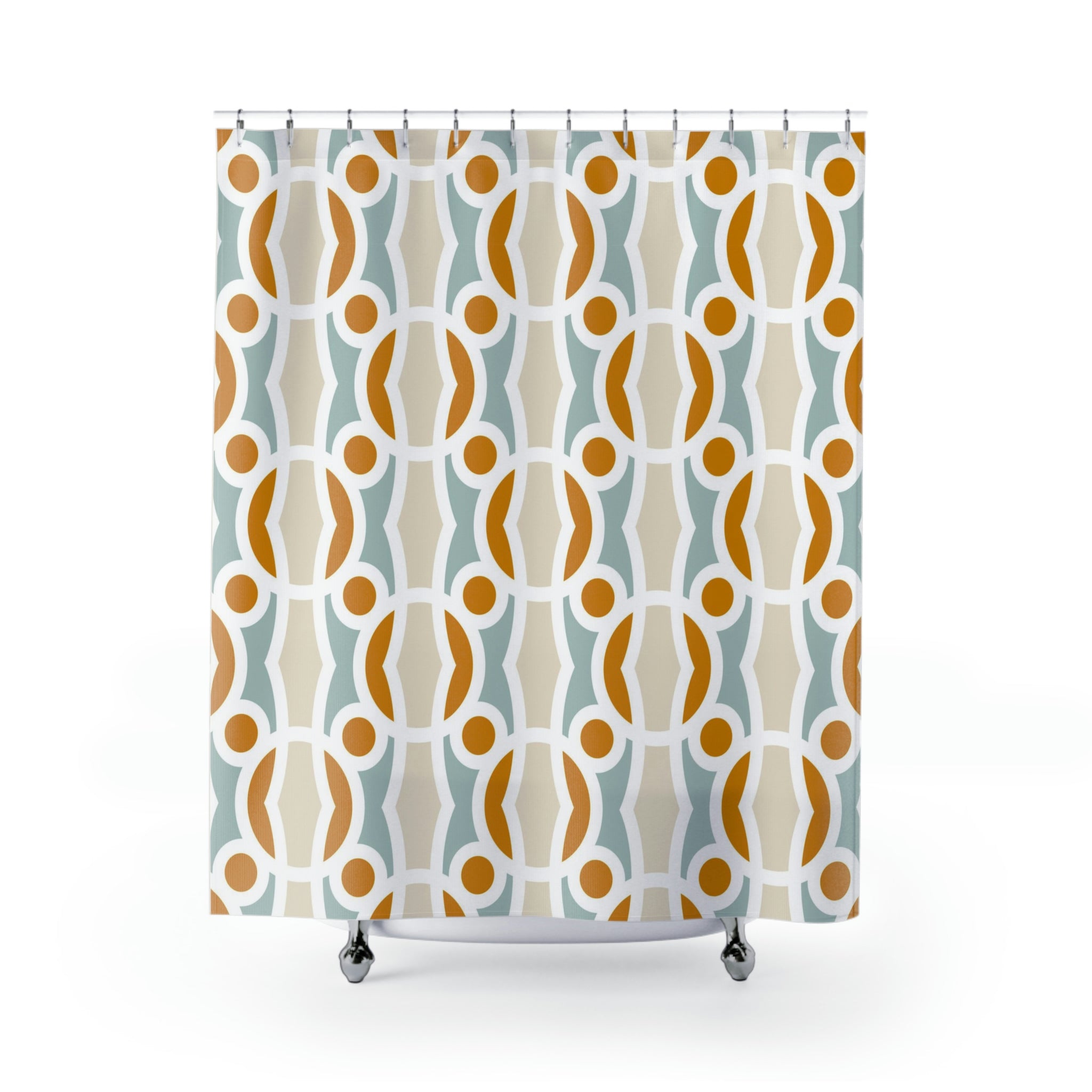 modern boho fabric shower curtain