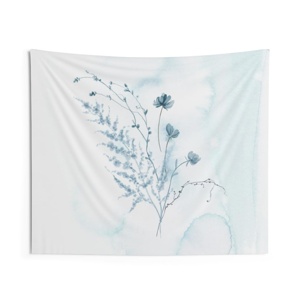 Floral Tapestry | White Pastel Blue