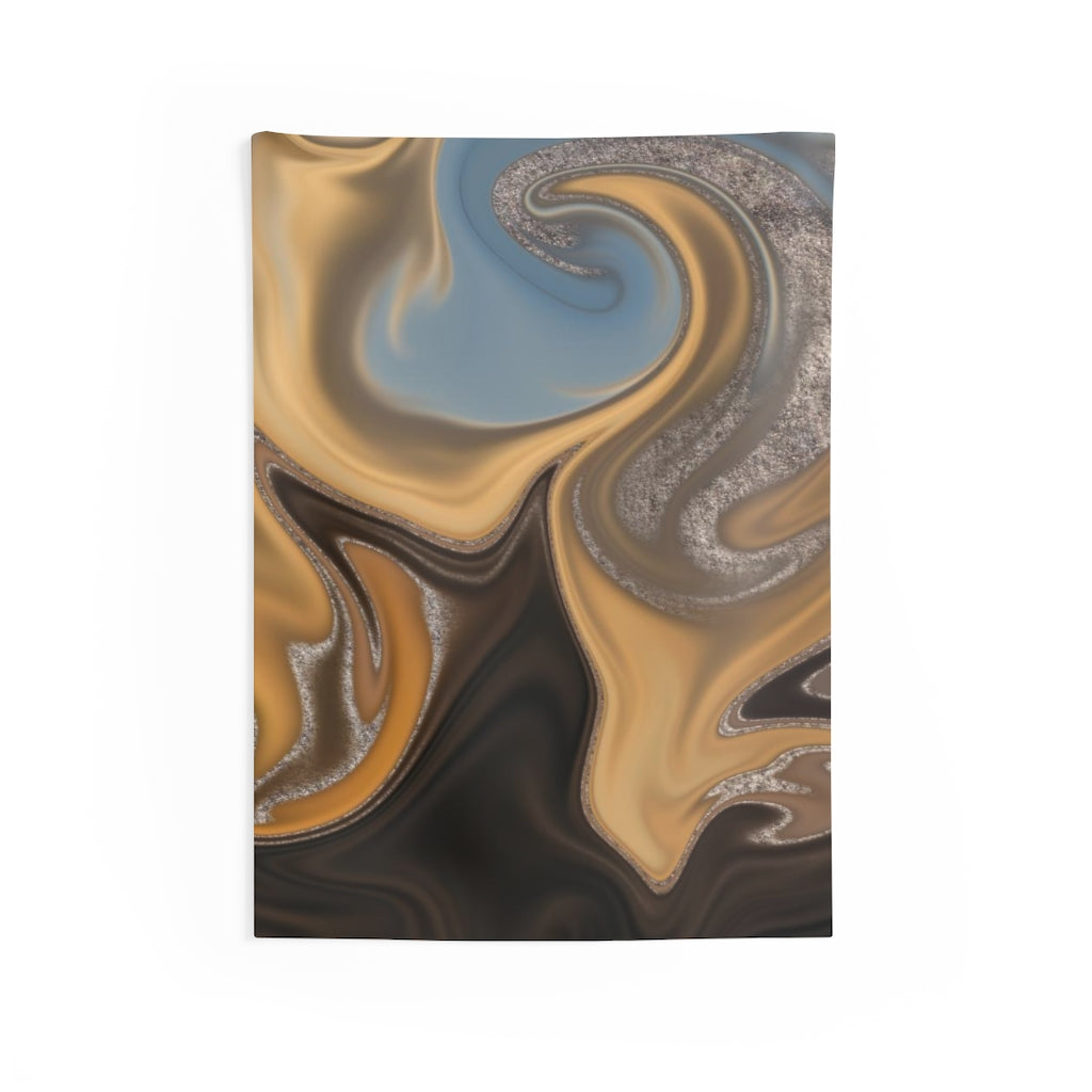 Abstract Tapestry | Yellow Brown Silver