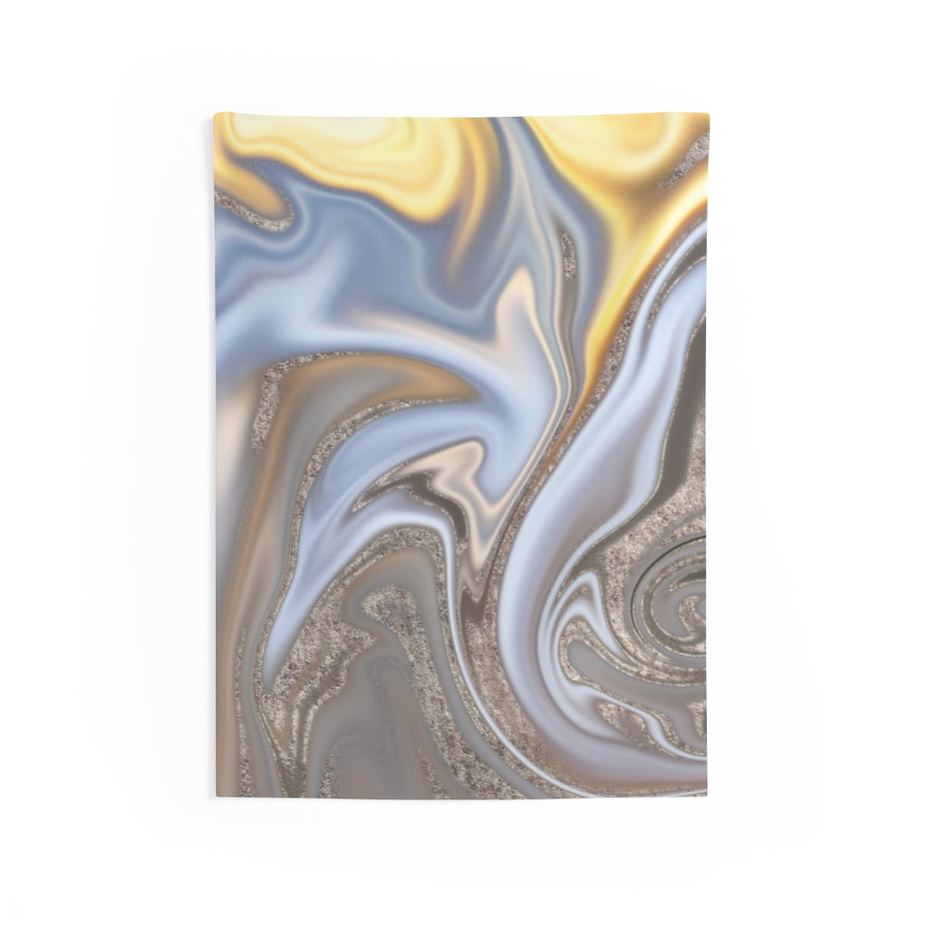 Abstract Tapestry | Yellow Sky Blue Silver