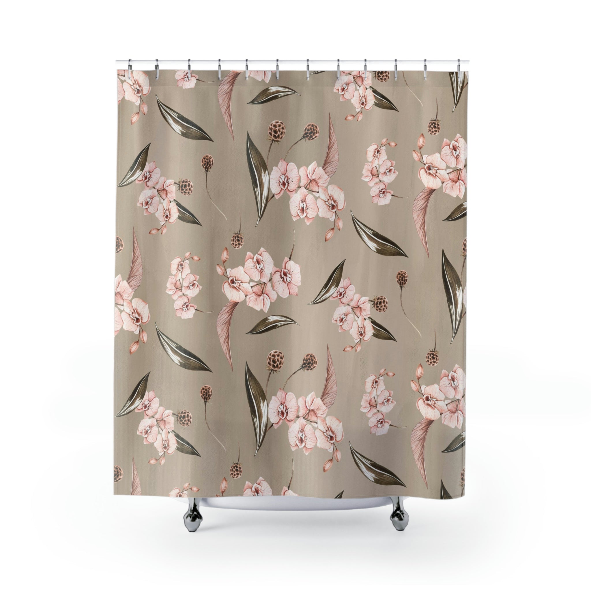 modern boho fabric shower curtain