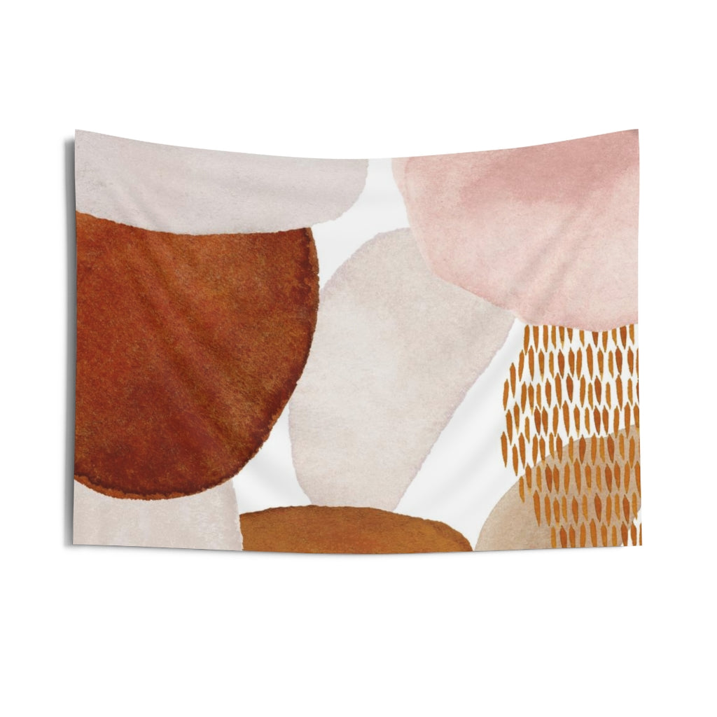 Abstract Tapestry | Blush Pink White Beige Rust