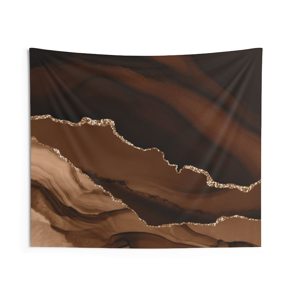 Abstract Tapestry | Desert Brown Beige Gold