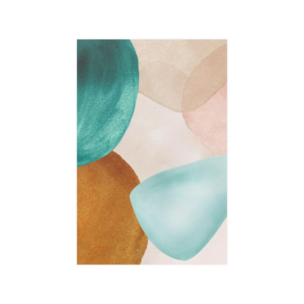 Abstract Boho Art Prints | Blush Pink Teal Green Burnt Orange