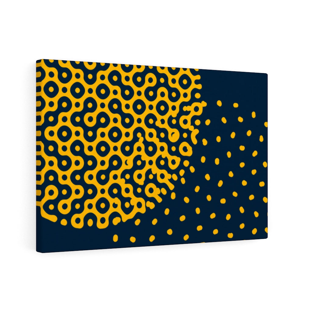 ABSTRACT WALL CANVAS ART | Navy Blue Yellow