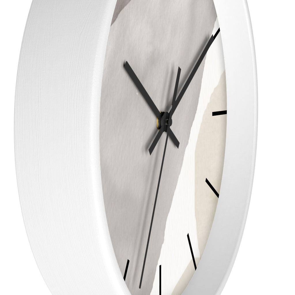 Wood,  Wall Clock, Gray Black 10"