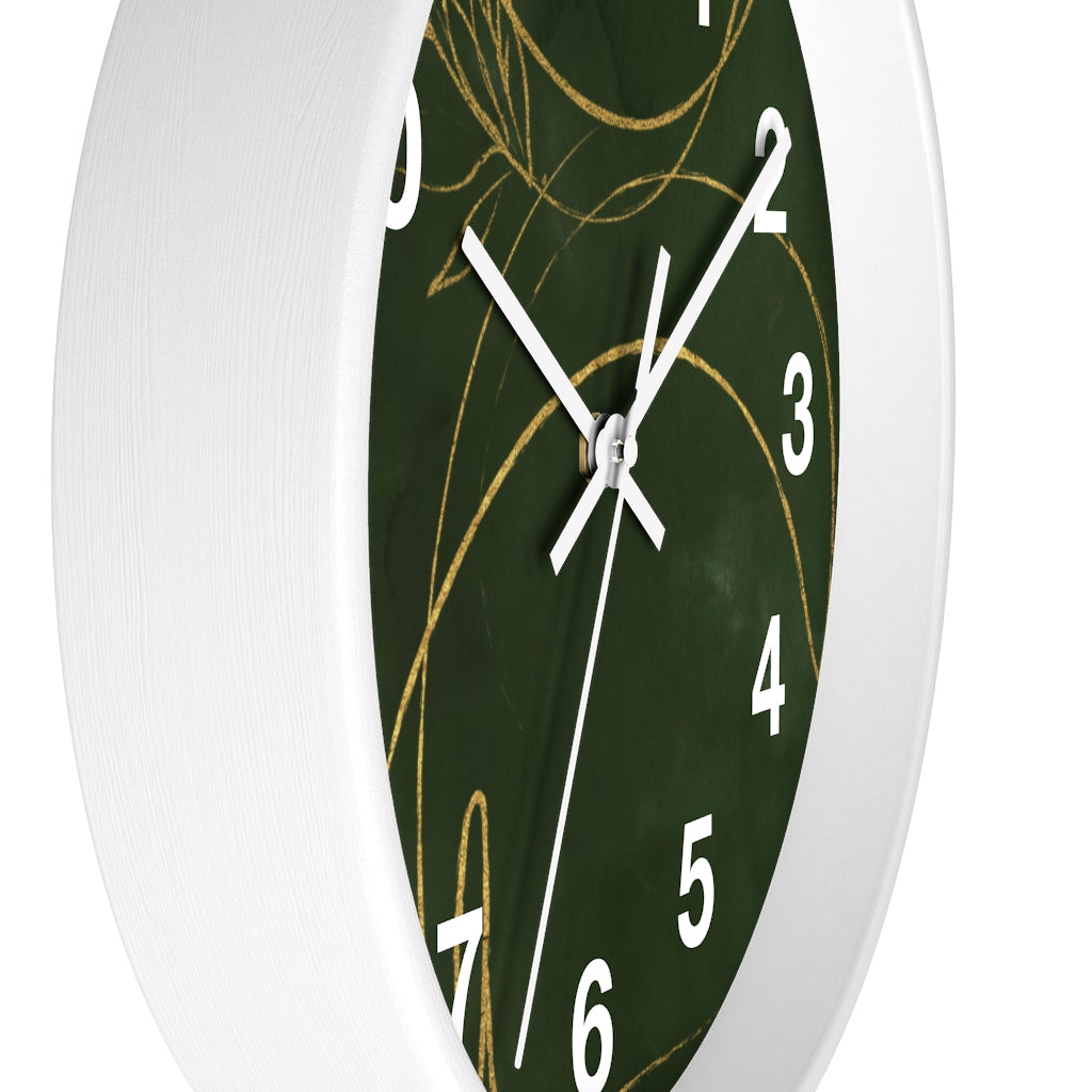 Abstract 10" Wood Wall Clock | Green Beige