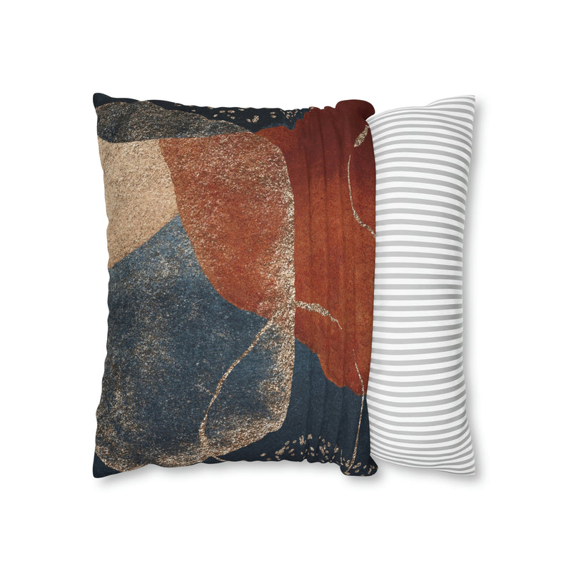 Abstract Boho Pillow Cover | Rustic Navy Gold