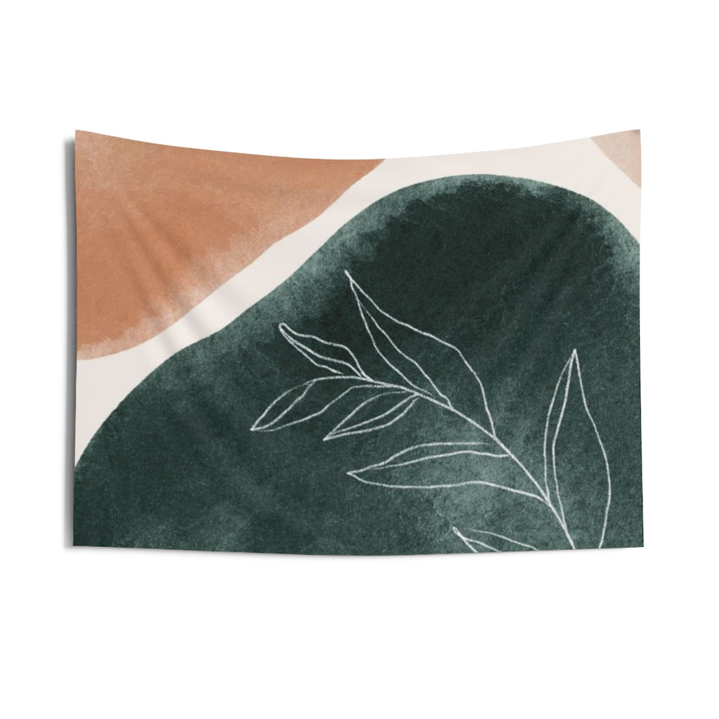 Floral Tapestry | Emerald Green Orange Beige