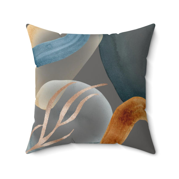 Abstract Pillow Cover | Grey Blue Rust