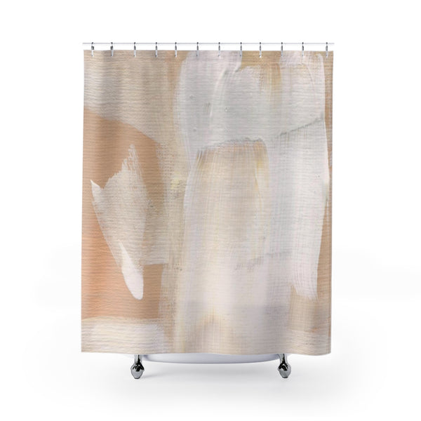 Terracotta Shower Curtain | Beige Burnt Orange Cream