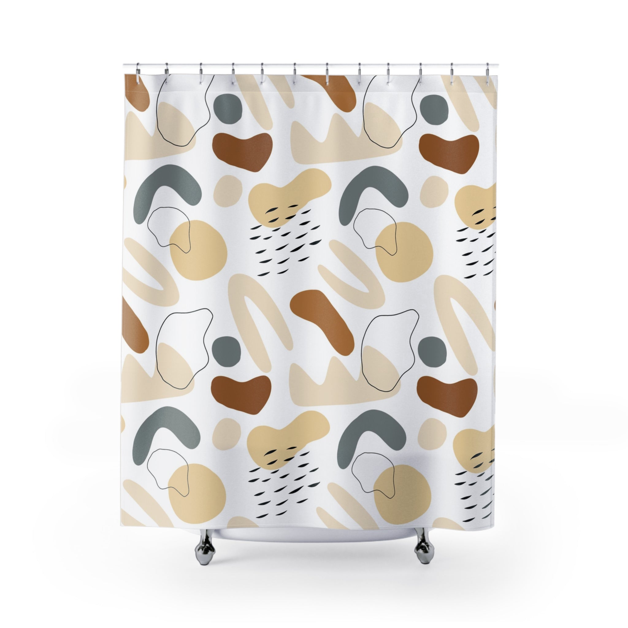 modern boho fabric shower curtain