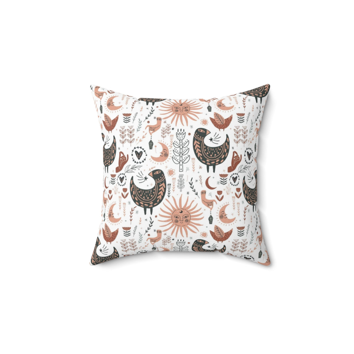 Scandi Nordic Boho Square Pillow Cover | Beige White Magic Celestial