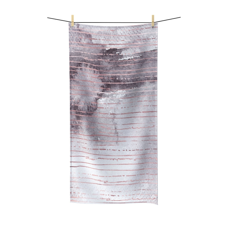 Abstract Bath Towel | Lavender Ombre | Pink Stripes