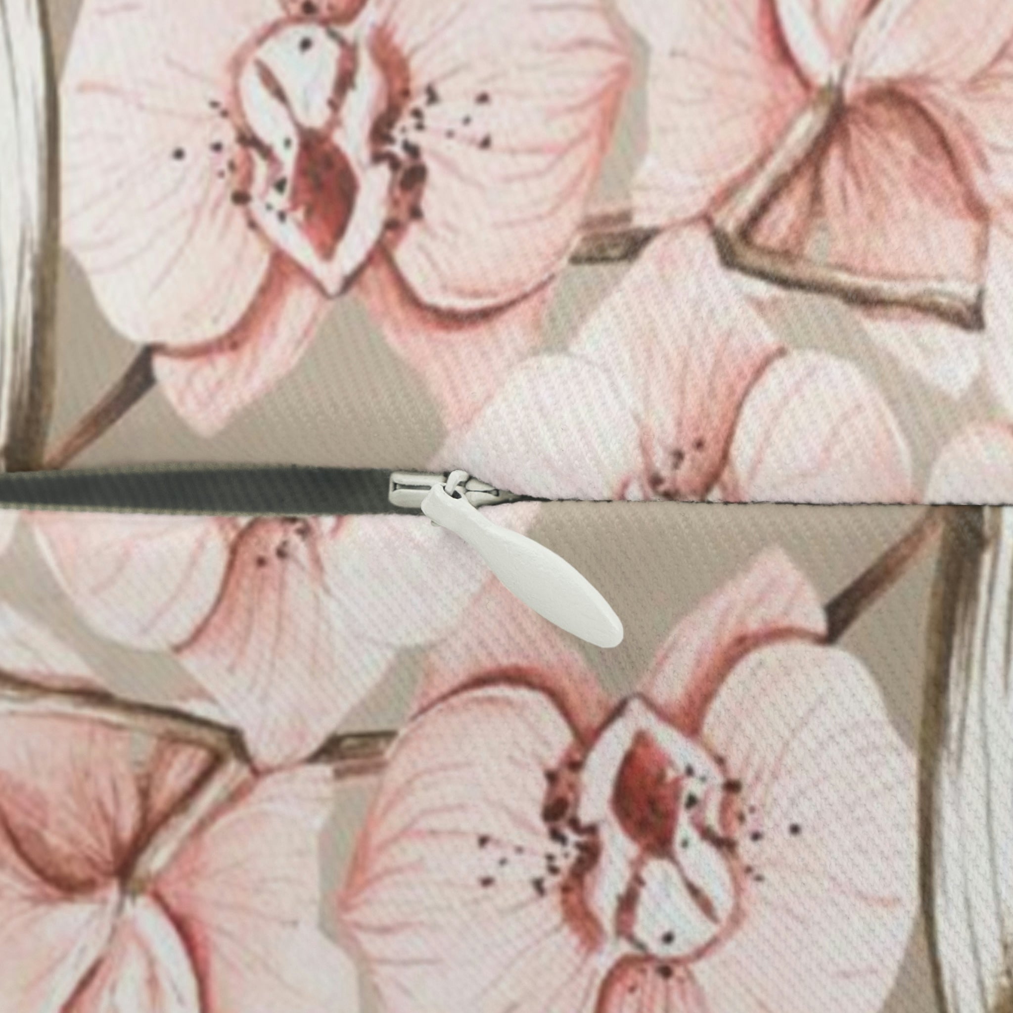 Beige Orchids Lumbar Pillow | Blush Pink Floral