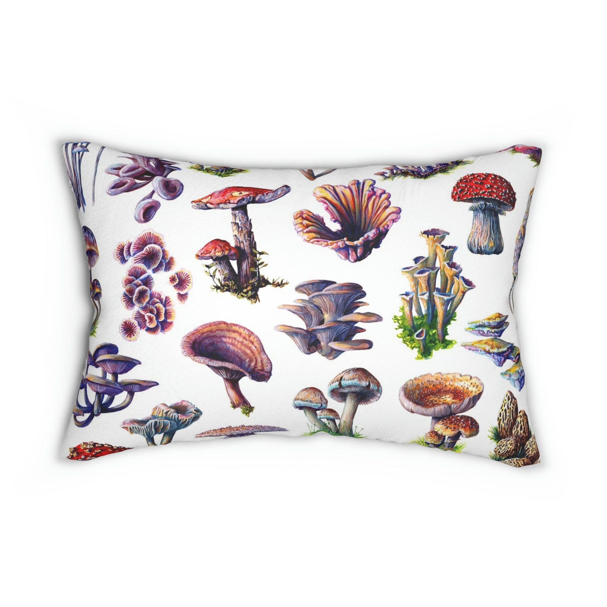 Mushroom Lumbar Pillow | White Fantasy Forest