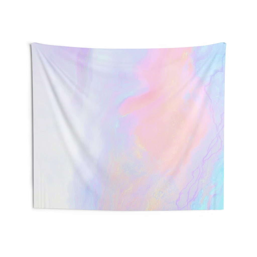 Abstract Tapestry | Pastel Pink White Purple Teal