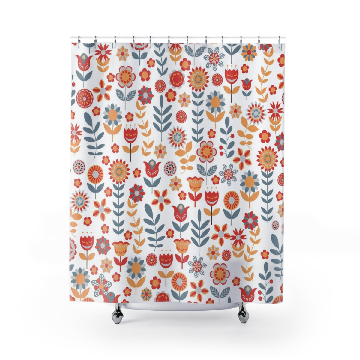 modern boho fabric shower curtain